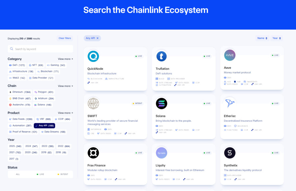 Chainlink verbindet reale Daten mit Web3 und ermöglicht so das Funktionieren zahlreicher führender Blockchain-Projekte.